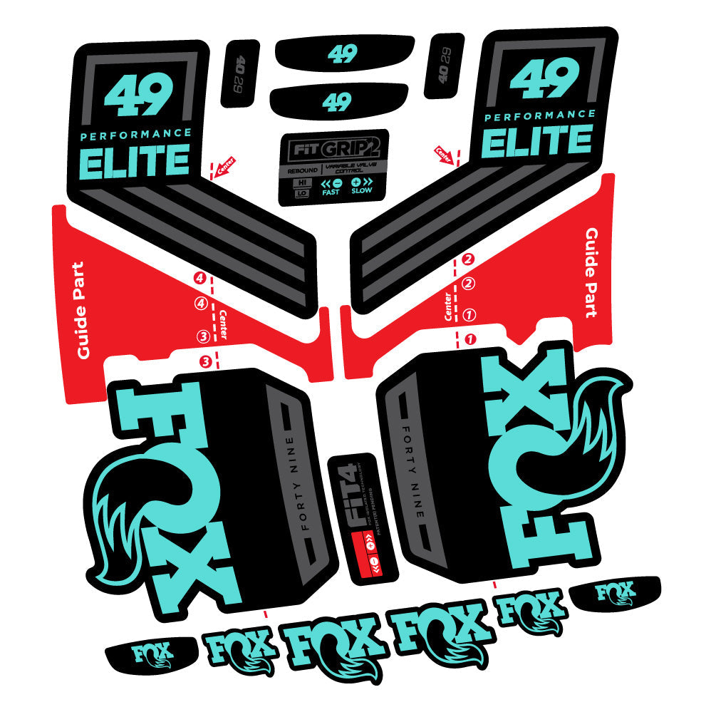 Autocollant Fox 49 Performance Elite 2019, Fourche 29, Autocollant Vélo vinyle