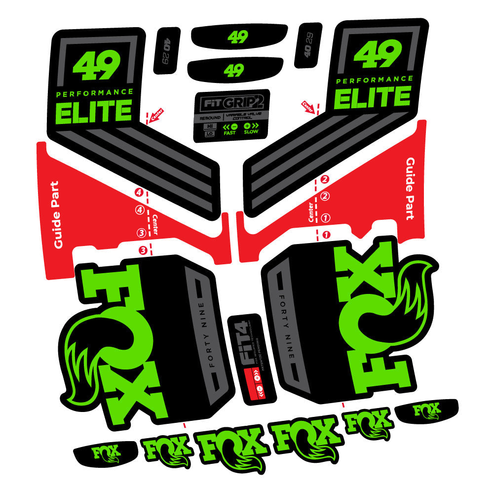 Autocollant Fox 49 Performance Elite 2019, Fourche 29, Autocollant Vélo vinyle