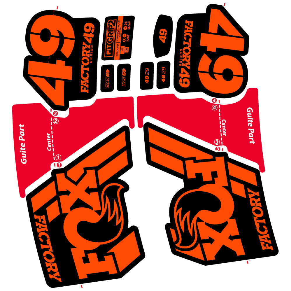 Autocollant Fox 49 Factory 2019, Vélo Fourche, Vinyle sticker