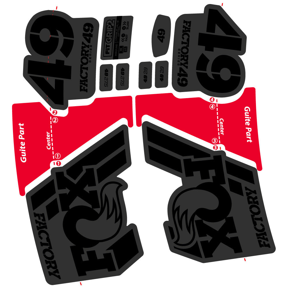 Autocollant Fox 49 Factory 2019, Vélo Fourche, Vinyle sticker
