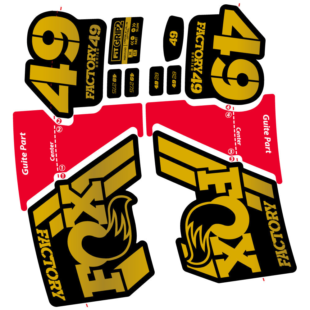 Autocollant Fox 49 Factory 2019, Vélo Fourche, Vinyle sticker