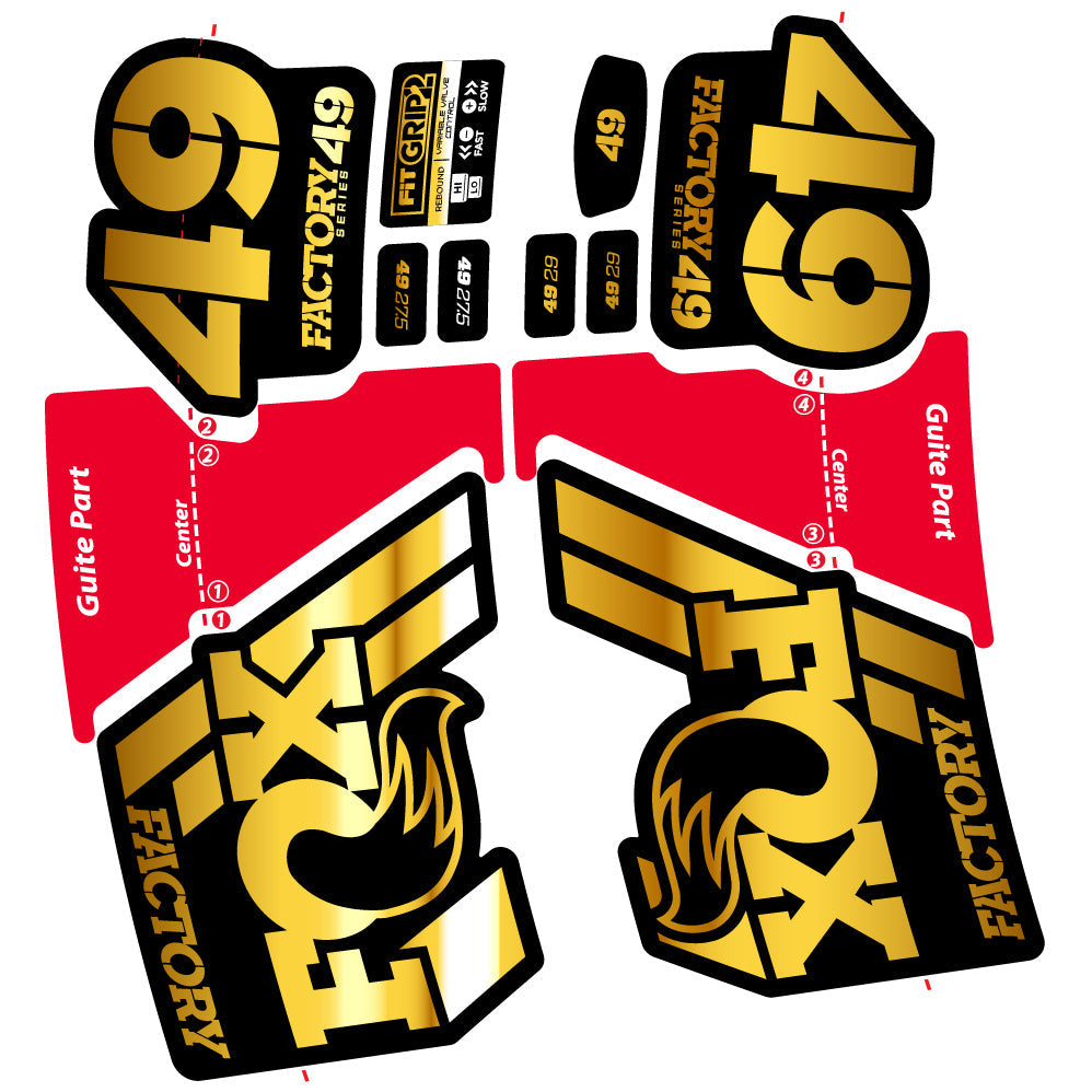 Autocollant Fox 49 Factory 2019, Vélo Fourche, Vinyle sticker