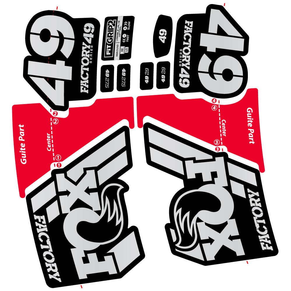 Autocollant Fox 49 Factory 2019, Vélo Fourche, Vinyle sticker