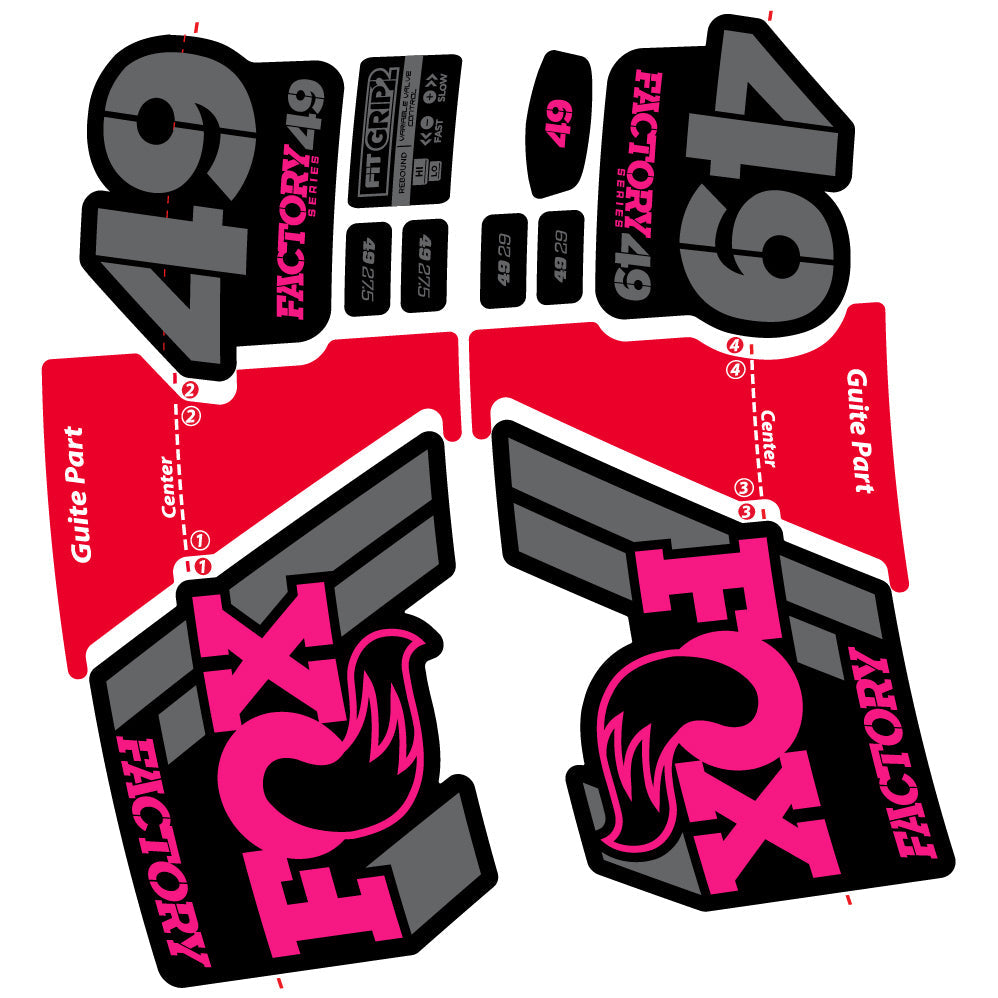 Autocollant Fox 49 Factory 2019, Vélo Fourche, Vinyle sticker