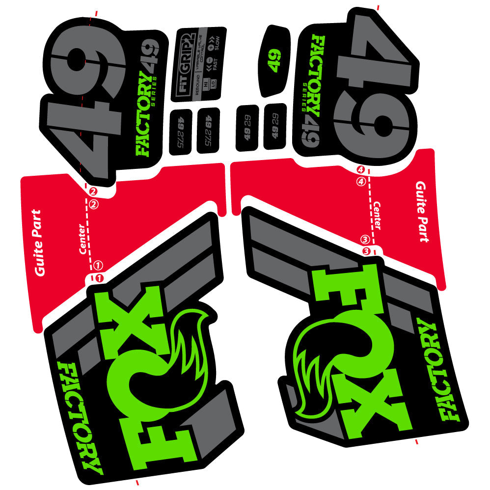 Autocollant Fox 49 Factory 2019, Vélo Fourche, Vinyle sticker