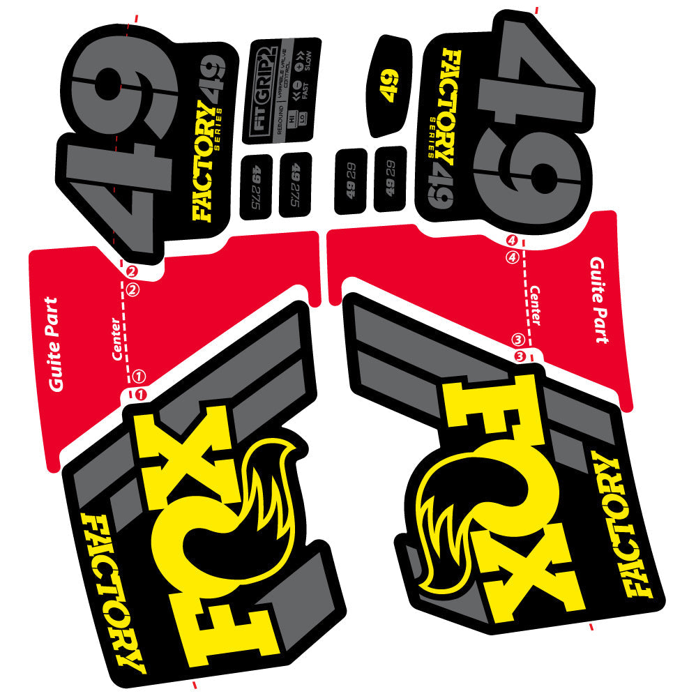 Autocollant Fox 49 Factory 2019, Vélo Fourche, Vinyle sticker
