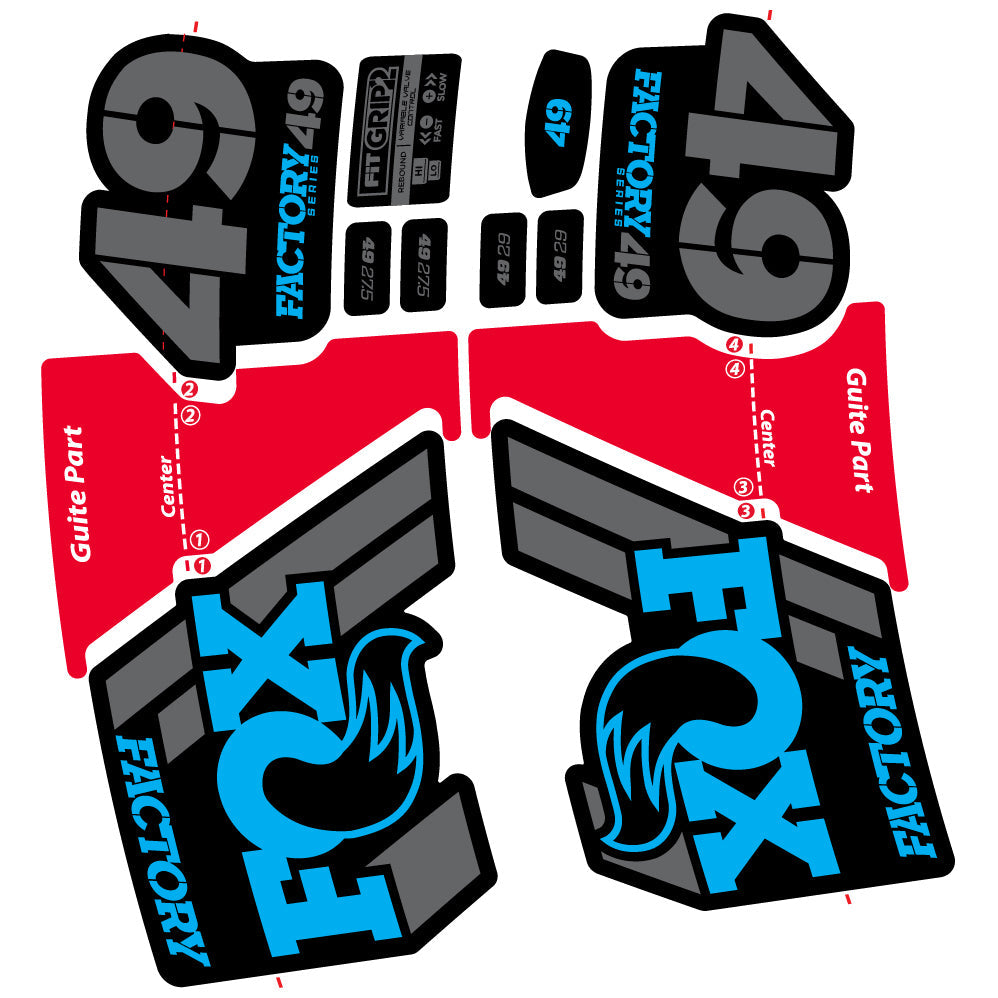 Autocollant Fox 49 Factory 2019, Vélo Fourche, Vinyle sticker