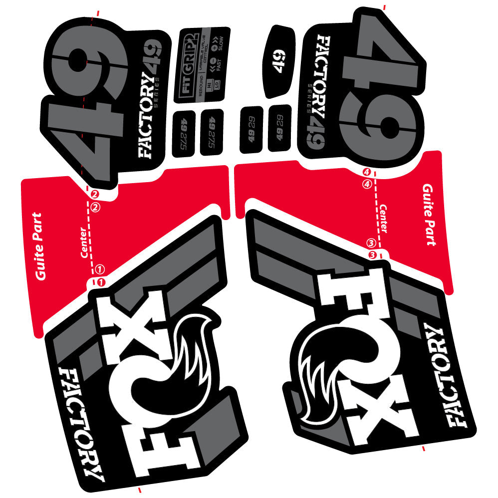 Autocollant Fox 49 Factory 2019, Vélo Fourche, Vinyle sticker