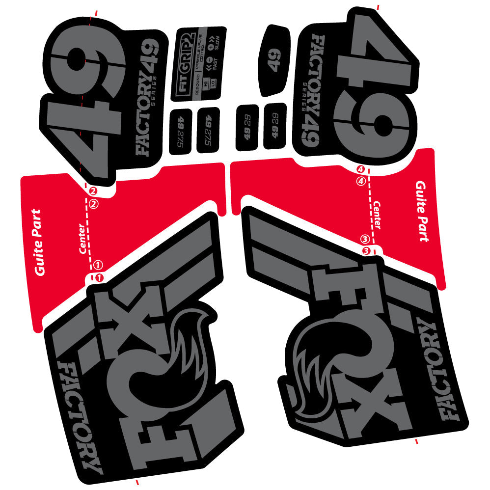 Autocollant Fox 49 Factory 2019, Vélo Fourche, Vinyle sticker