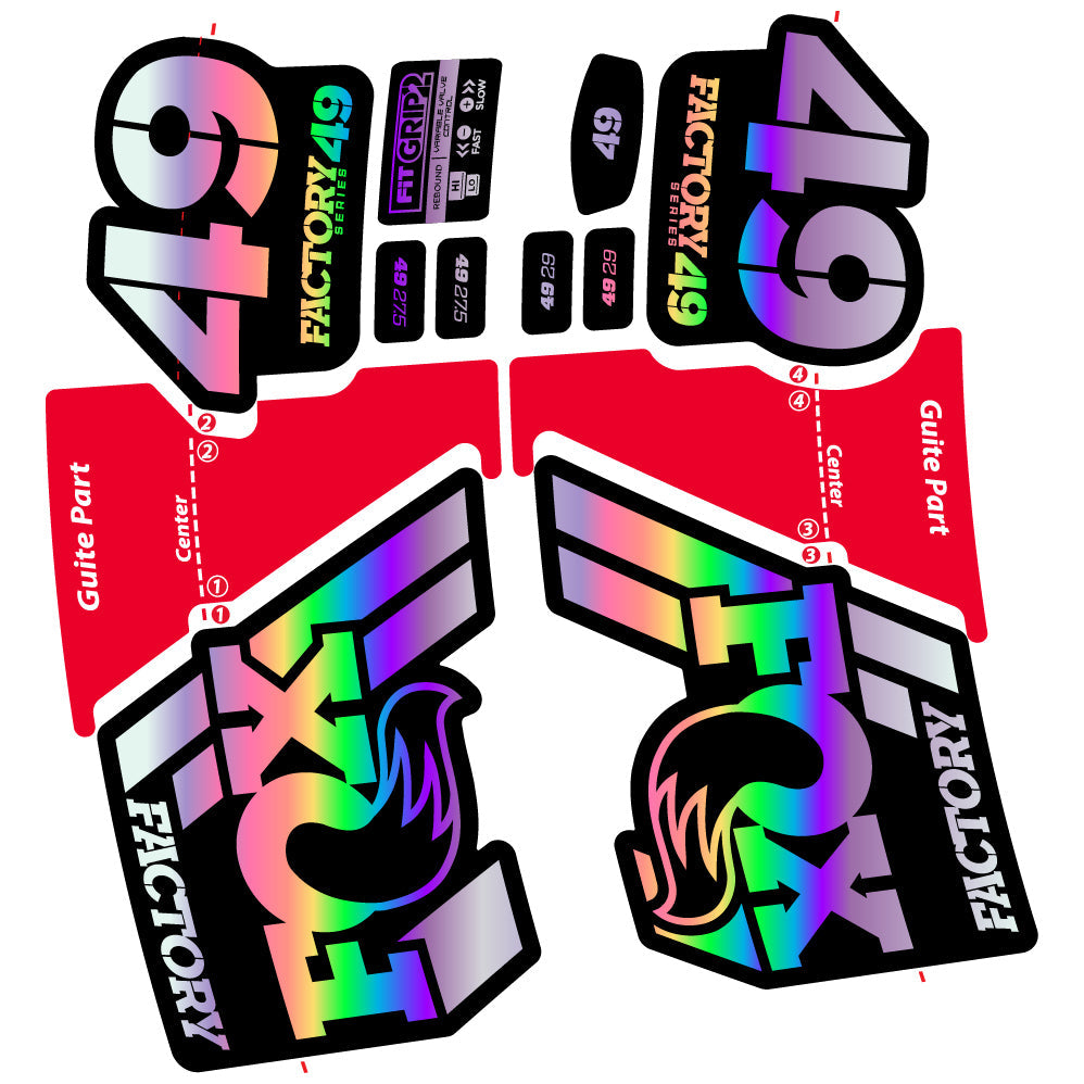 Autocollant Fox 49 Factory 2019, Vélo Fourche, Vinyle sticker