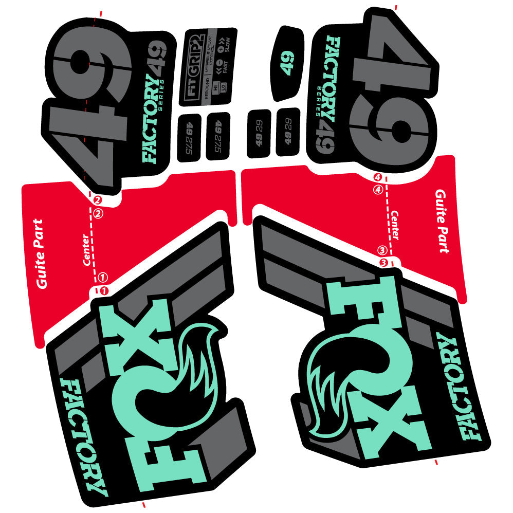 Autocollant Fox 49 Factory 2019, Vélo Fourche, Vinyle sticker