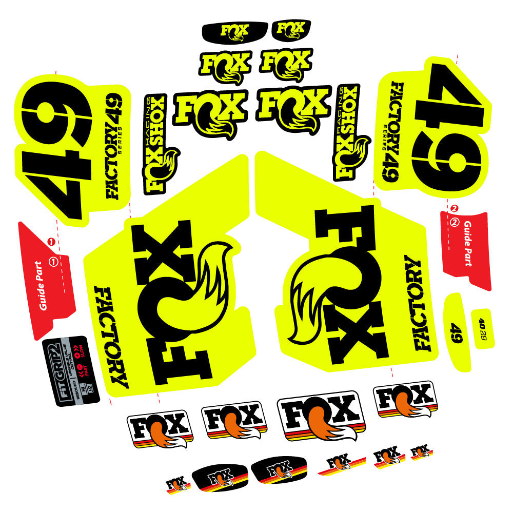 Autocollant fox 49 factory 2019, Fourche 29, Autocollant Vélo vinyle
