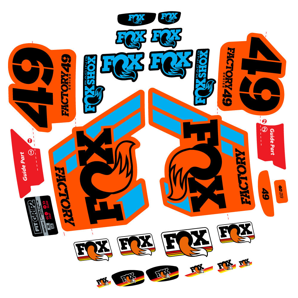 Autocollant fox 49 factory 2019, Fourche 29, Autocollant Vélo vinyle