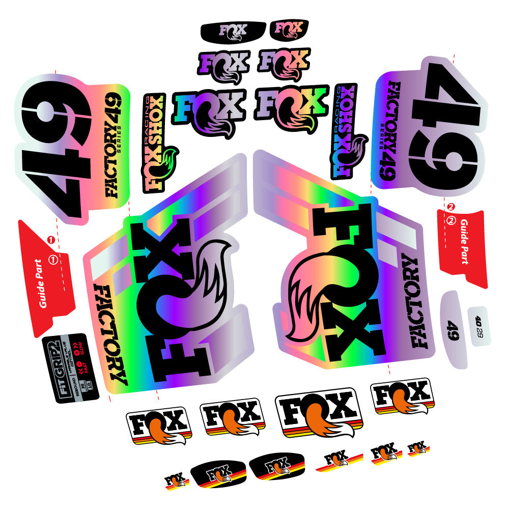 Autocollant fox 49 factory 2019, Fourche 29, Autocollant Vélo vinyle