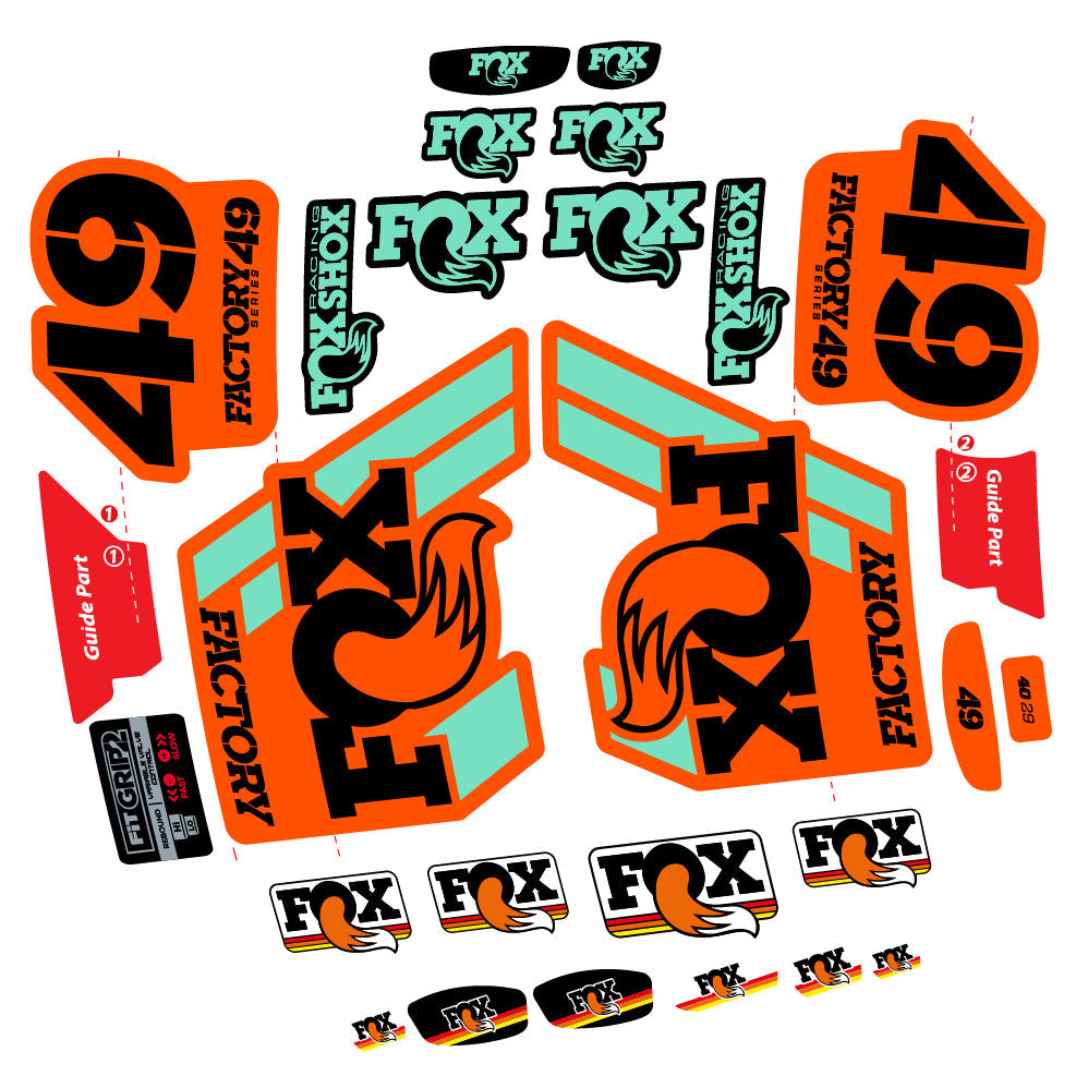 Autocollant fox 49 factory 2019, Fourche 29, Autocollant Vélo vinyle