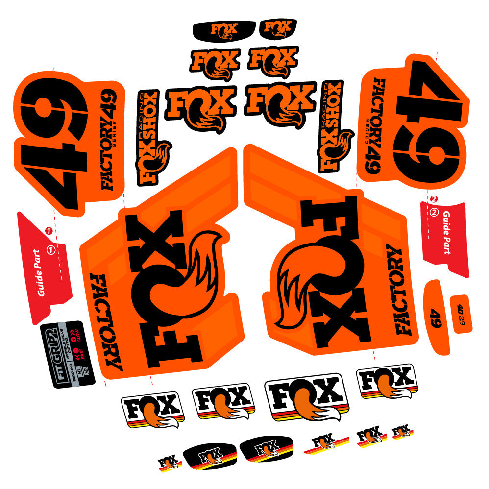 Autocollant fox 49 factory 2019, Fourche 29, Autocollant Vélo vinyle