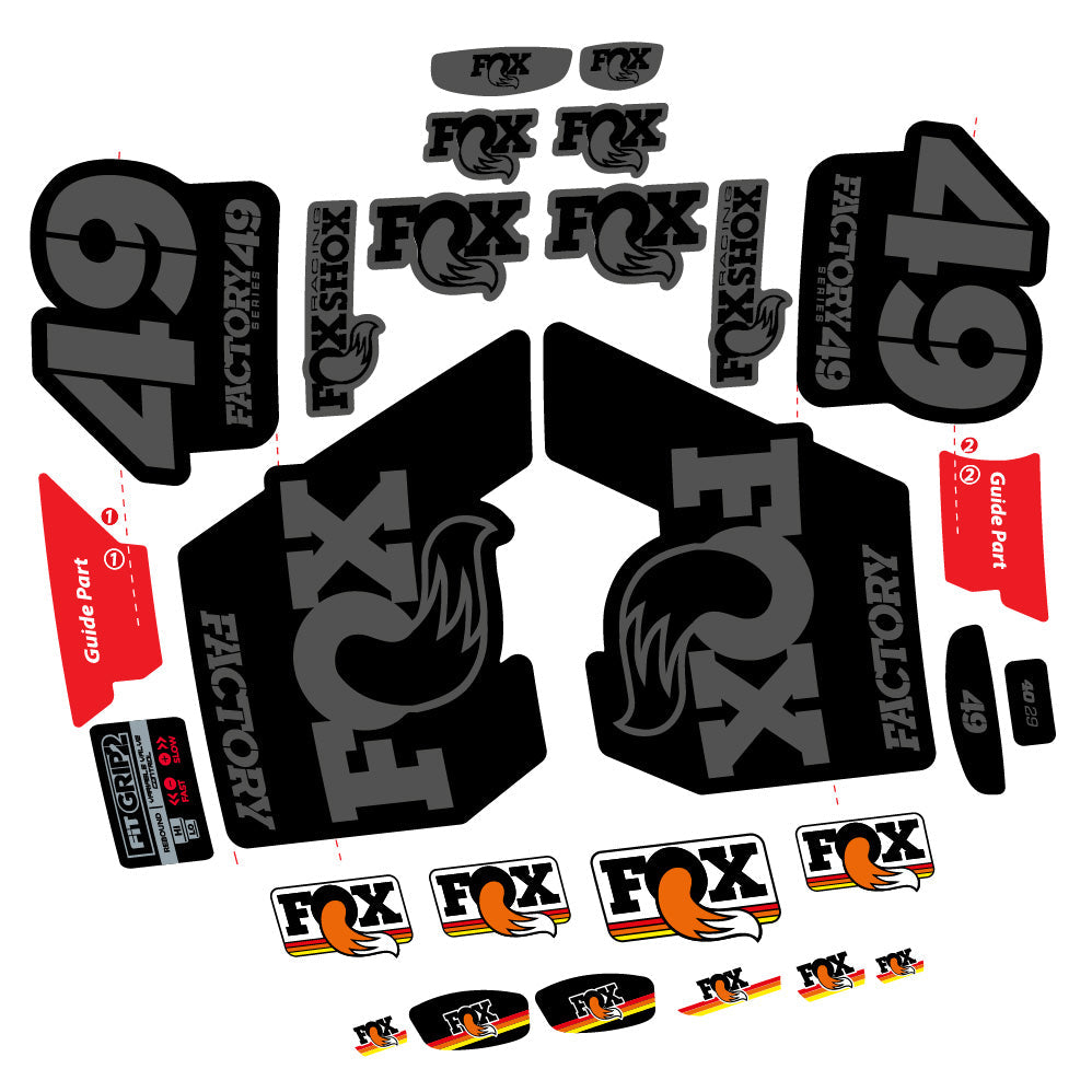 Autocollant fox 49 factory 2019, Fourche 29, Autocollant Vélo vinyle