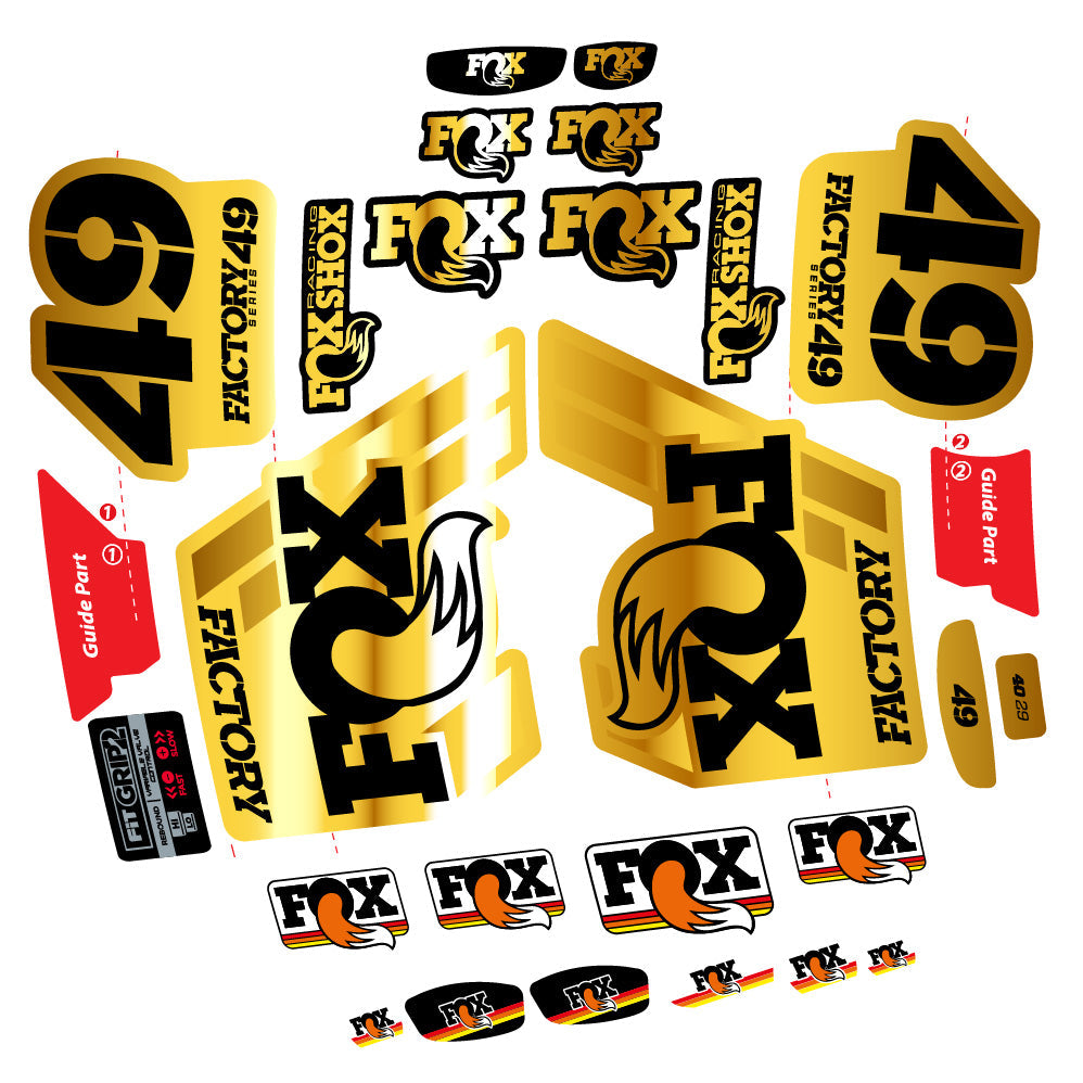 Autocollant fox 49 factory 2019, Fourche 29, Autocollant Vélo vinyle