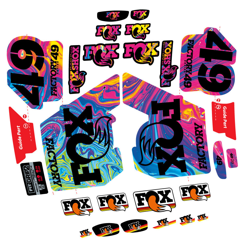 Autocollant fox 49 factory 2019, Fourche 29, Autocollant Vélo vinyle