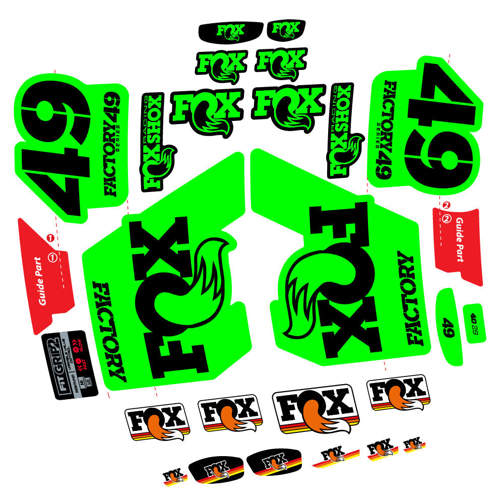 Autocollant fox 49 factory 2019, Fourche 29, Autocollant Vélo vinyle