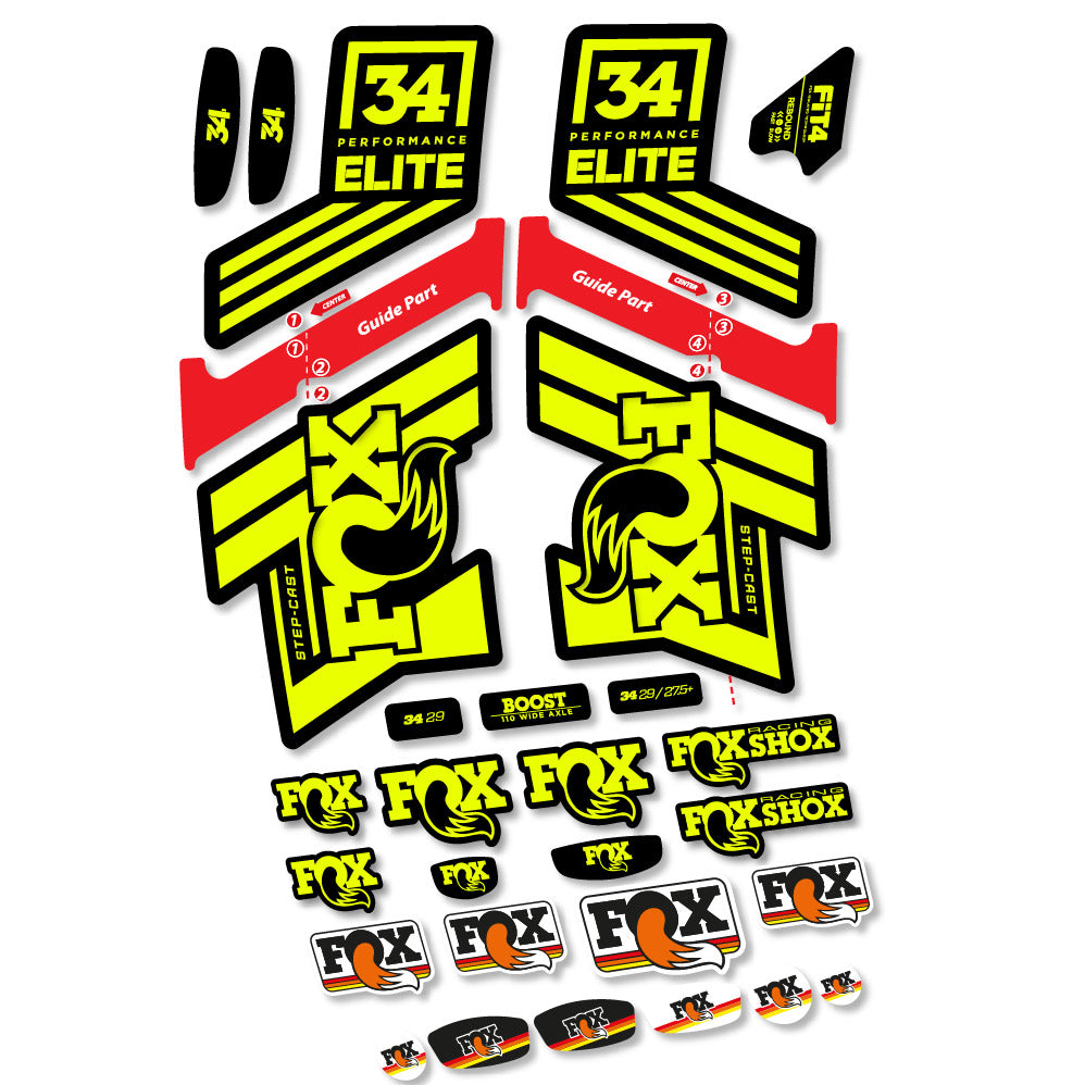 Autocollant Fox 34 SC Elite 2019, Fourche 29, Autocollant Vélo vinyle
