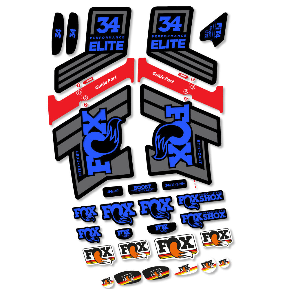 Autocollant Fox 34 SC Elite 2019, Fourche 29, Autocollant Vélo vinyle