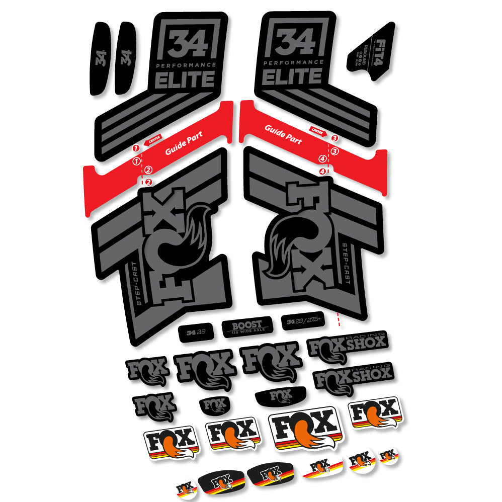Autocollant Fox 34 SC Elite 2019, Fourche 29, Autocollant Vélo vinyle