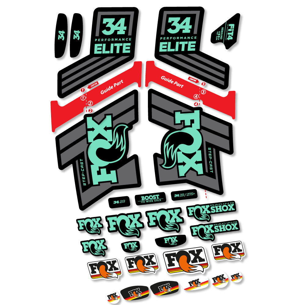 Autocollant Fox 34 SC Elite 2019, Fourche 29, Autocollant Vélo vinyle