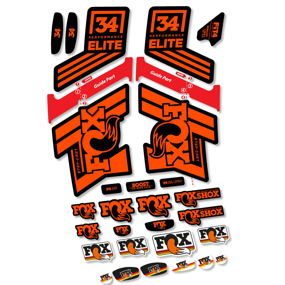 Autocollant Fox 34 SC Elite 2019, Fourche 29, Autocollant Vélo vinyle