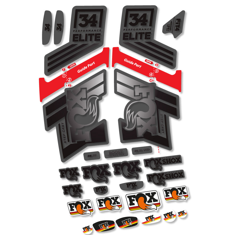 Autocollant Fox 34 SC Elite 2019, Fourche 29, Autocollant Vélo vinyle