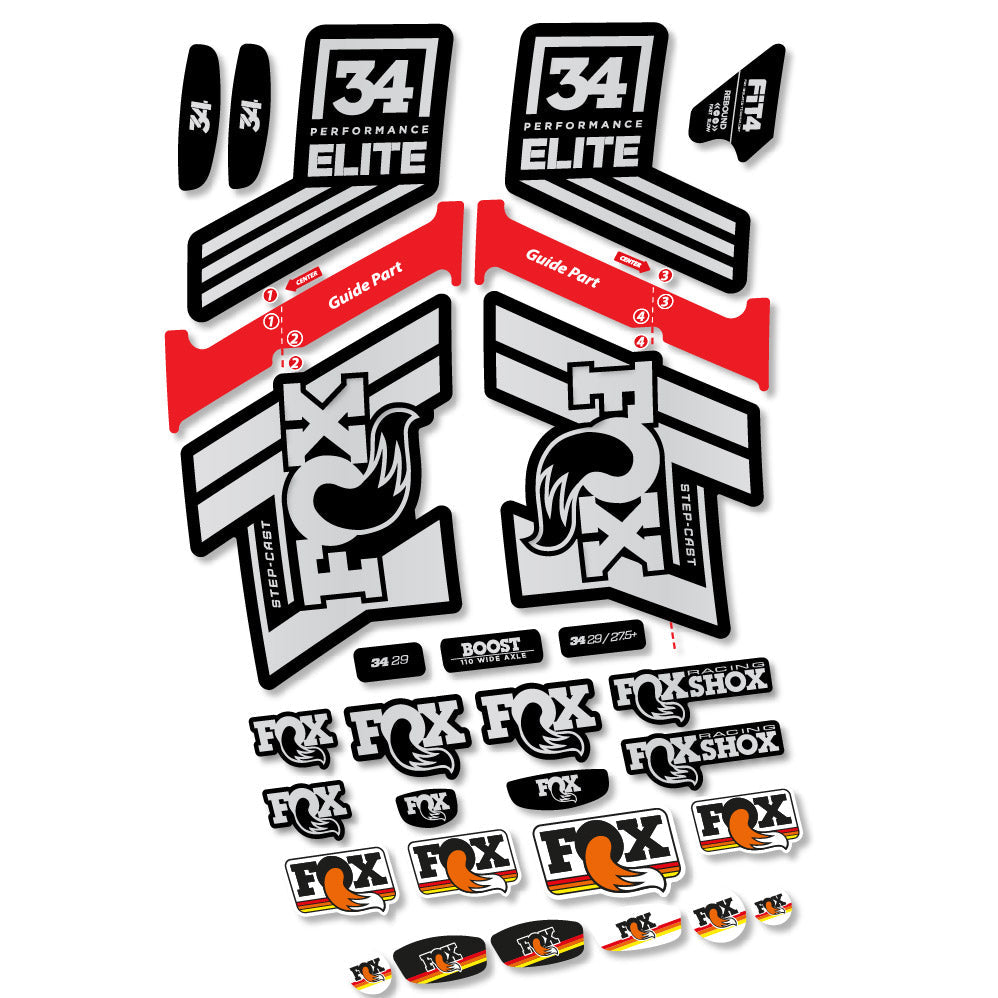 Autocollant Fox 34 SC Elite 2019, Fourche 29, Autocollant Vélo vinyle