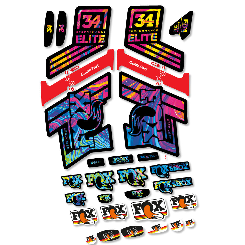 Autocollant Fox 34 SC Elite 2019, Fourche 29, Autocollant Vélo vinyle