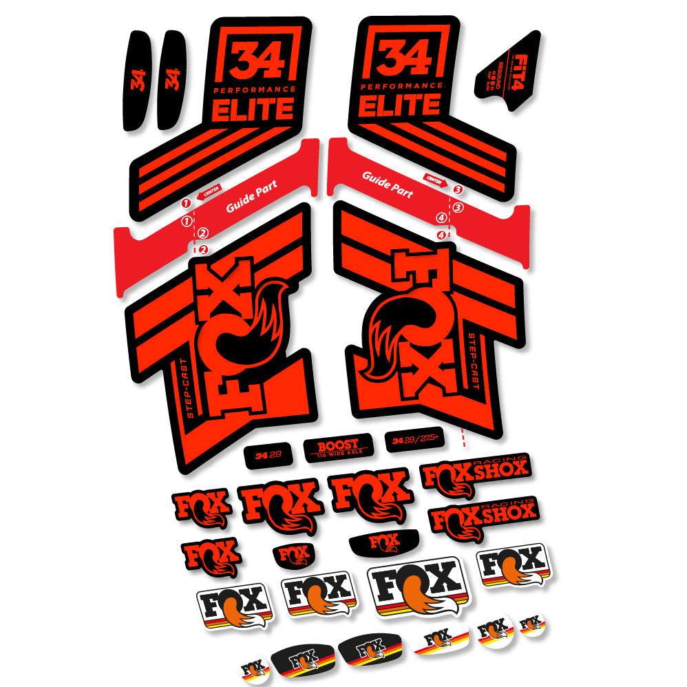 Autocollant Fox 34 SC Elite 2019, Fourche 29, Autocollant Vélo vinyle