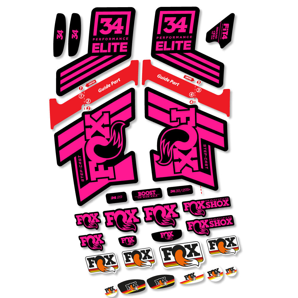 Autocollant Fox 34 SC Elite 2019, Fourche 29, Autocollant Vélo vinyle