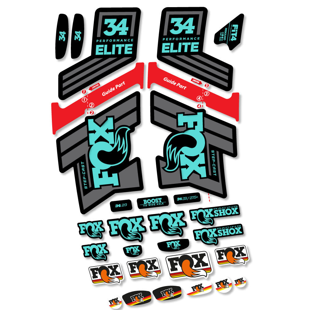 Autocollant Fox 34 SC Elite 2019, Fourche 29, Autocollant Vélo vinyle