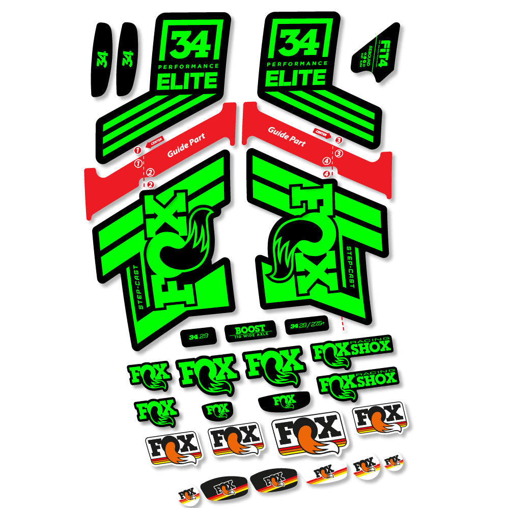 Autocollant Fox 34 SC Elite 2019, Fourche 29, Autocollant Vélo vinyle