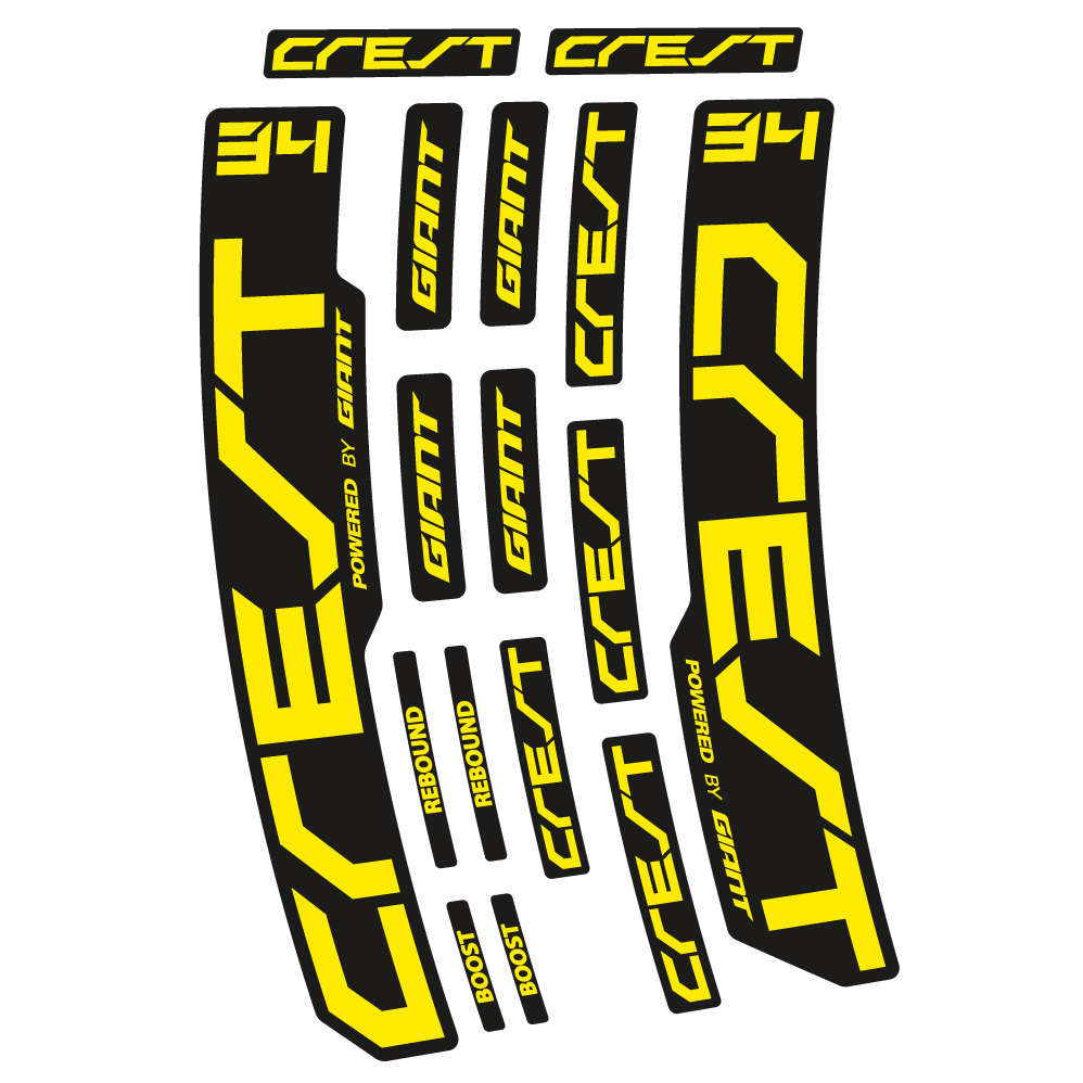 Autocollant Giant Crest 34 RCL, Fourche 29, Autocollant Vélo vinyle