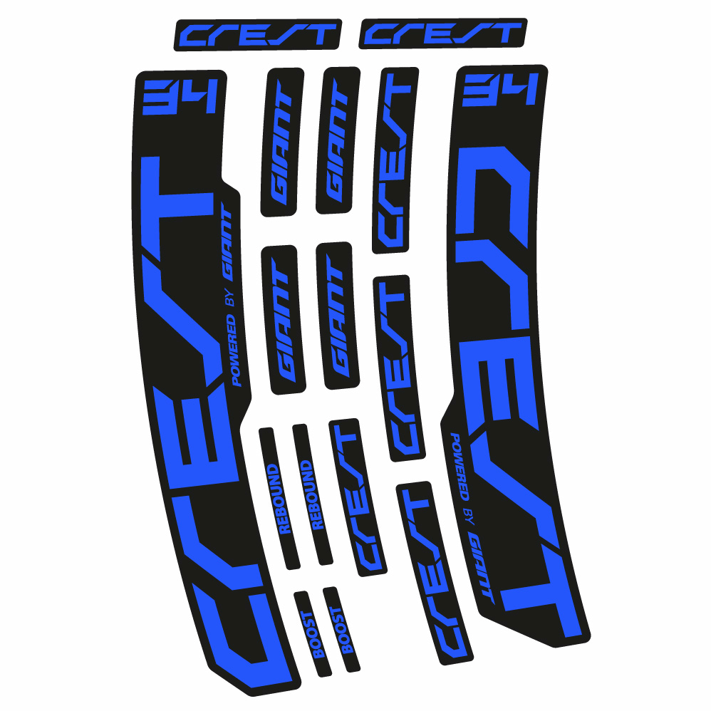 Autocollant Giant Crest 34 RCL, Fourche 29, Autocollant Vélo vinyle