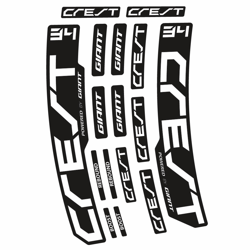Autocollant Giant Crest 34 RCL, Fourche 29, Autocollant Vélo vinyle