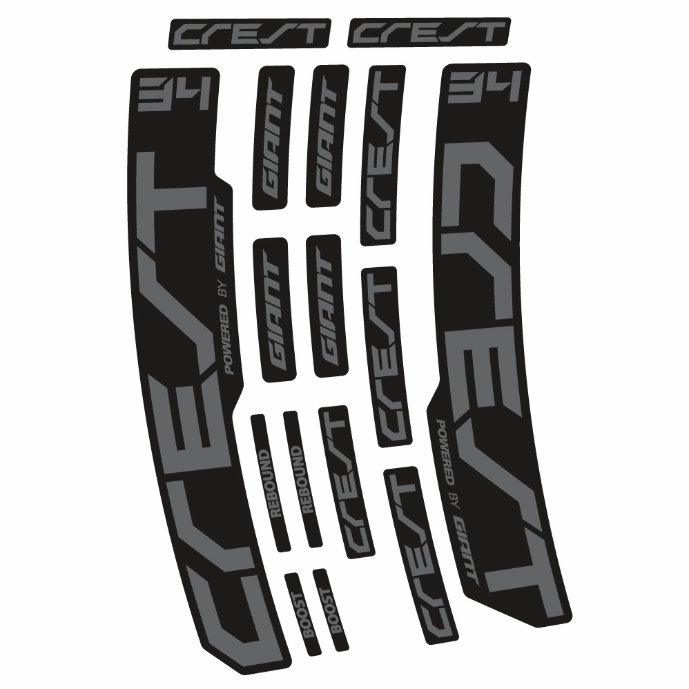 Autocollant Giant Crest 34 RCL, Fourche 29, Autocollant Vélo vinyle
