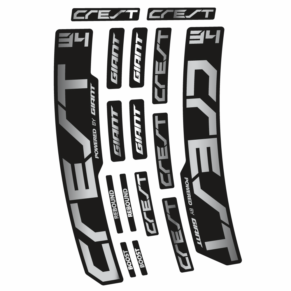 Autocollant Giant Crest 34 RCL, Fourche 29, Autocollant Vélo vinyle