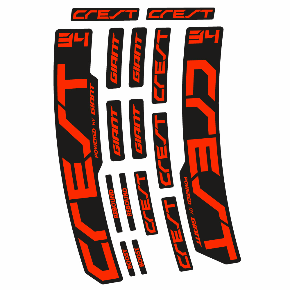 Autocollant Giant Crest 34 RCL, Fourche 29, Autocollant Vélo vinyle