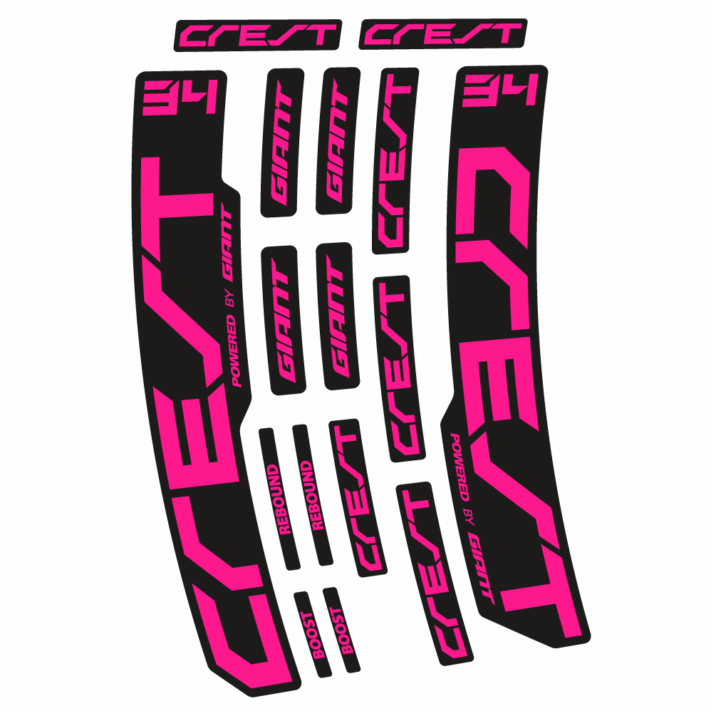 Autocollant Giant Crest 34 RCL, Fourche 29, Autocollant Vélo vinyle