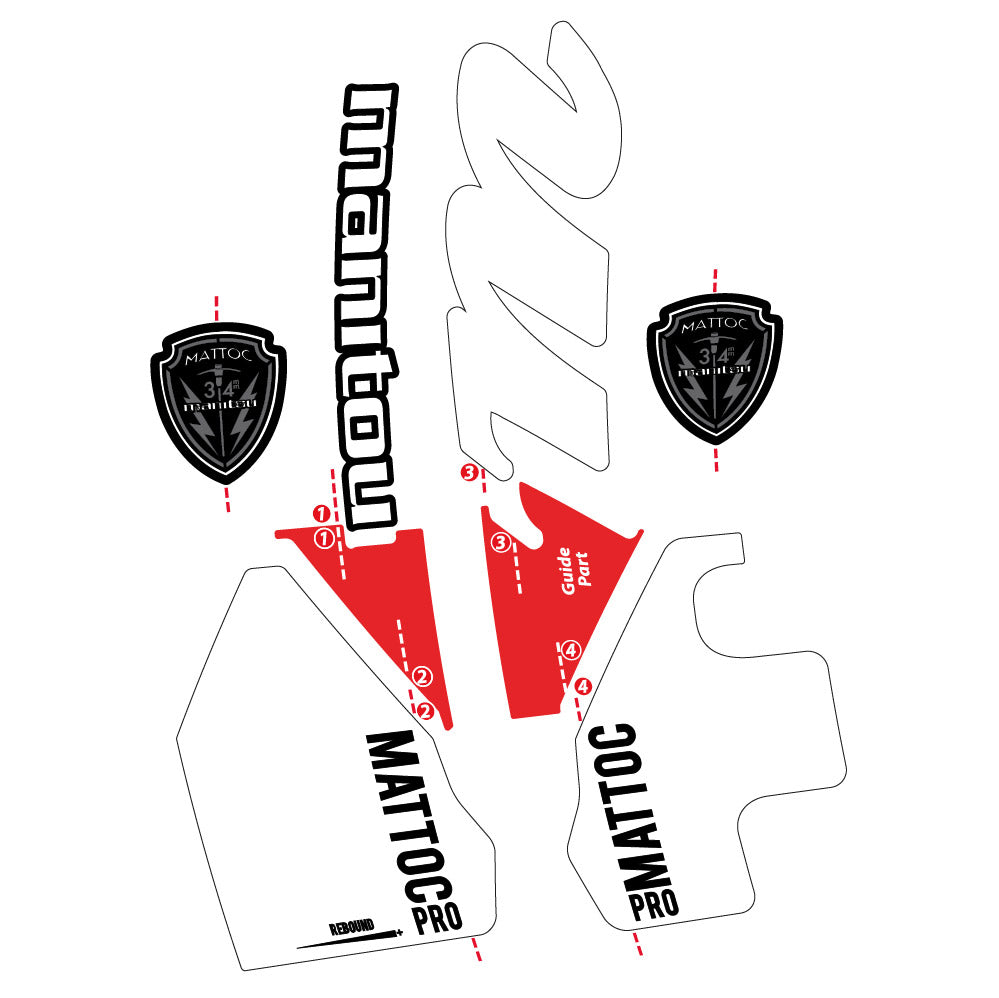 Autocollant Manitou Mattoc PRO 2017, Fourche 29, Autocollant Vélo vinyle