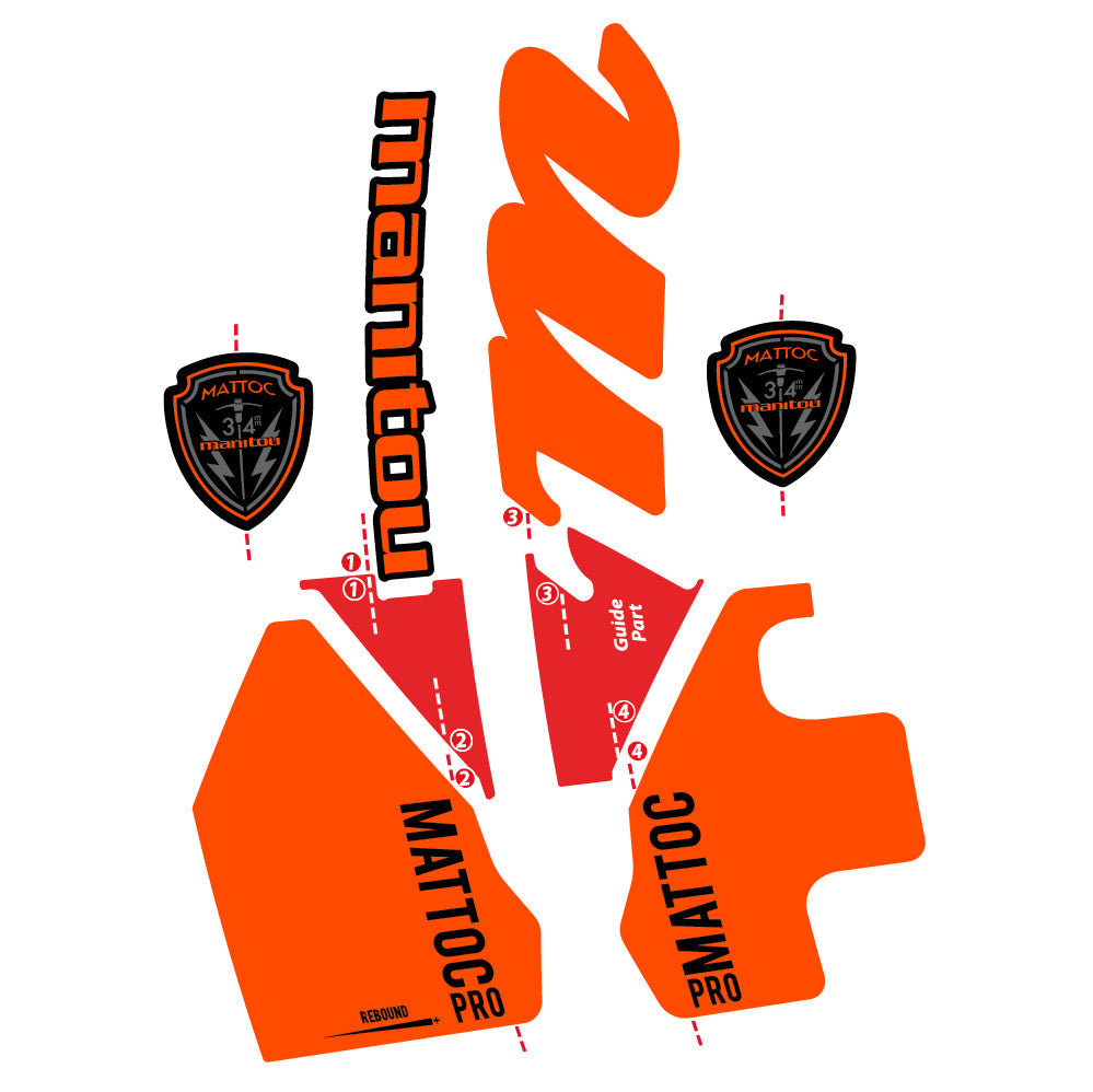 Autocollant Manitou Mattoc PRO 2017, Fourche 29, Autocollant Vélo vinyle