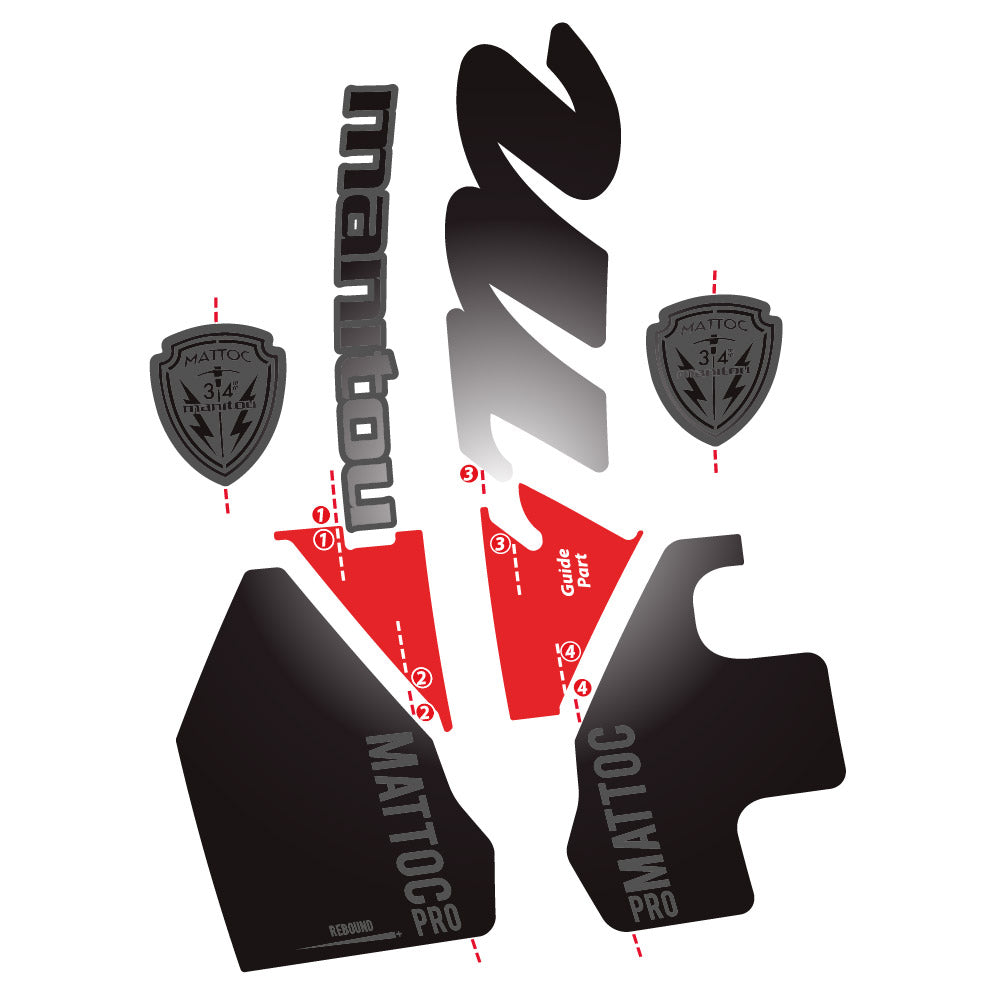 Autocollant Manitou Mattoc PRO 2017, Fourche 29, Autocollant Vélo vinyle