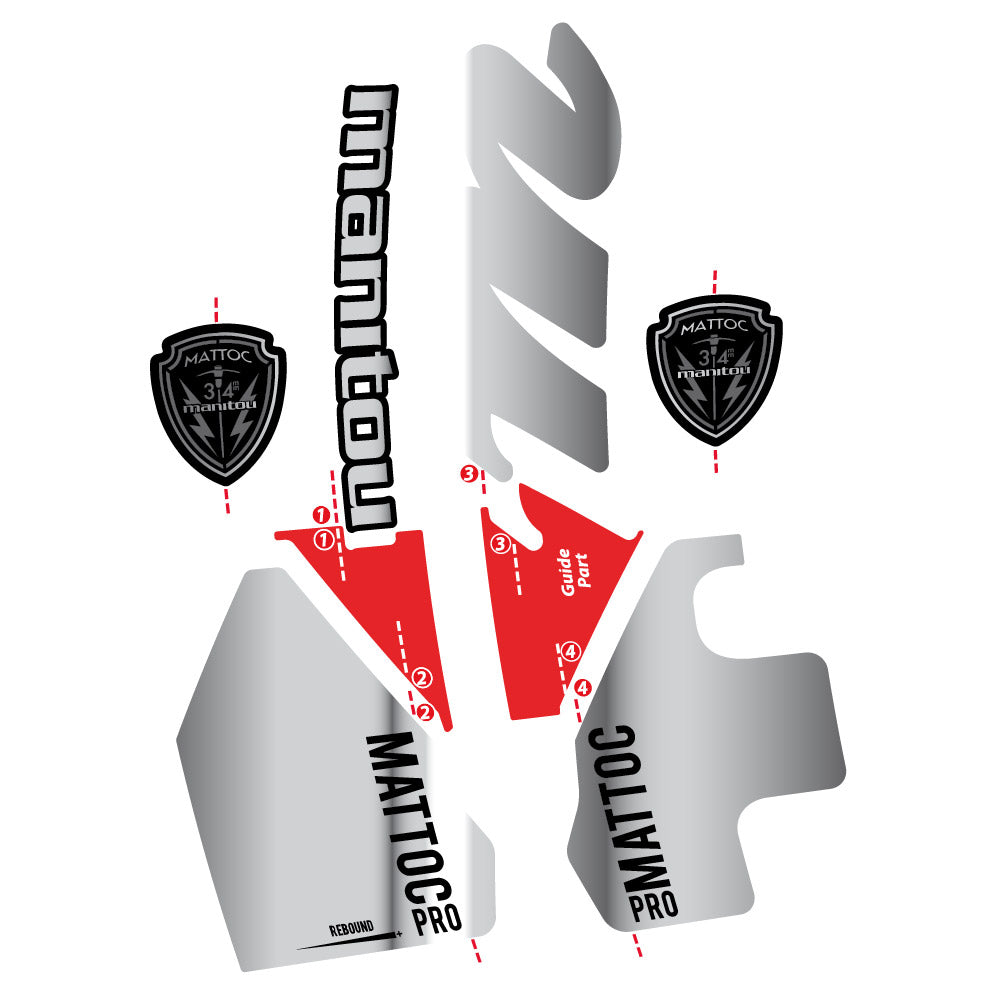 Autocollant Manitou Mattoc PRO 2017, Fourche 29, Autocollant Vélo vinyle