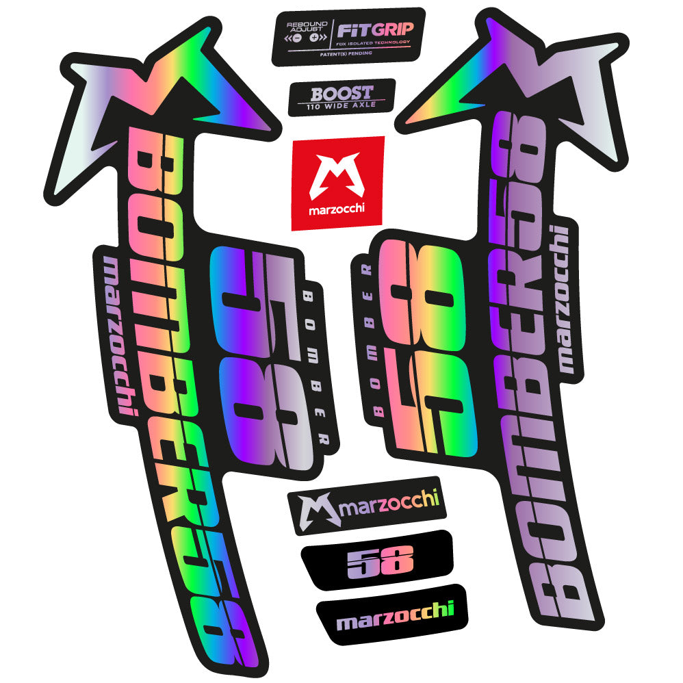 Autocollant Marzocchi Bomber 58 2019-2020, Fourche 29, Autocollant Vélo vinyle