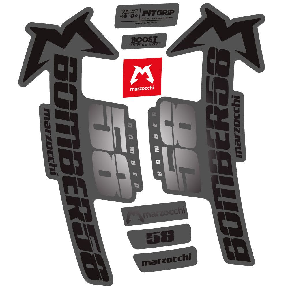 Autocollant Marzocchi Bomber 58 2019-2020, Fourche 29, Autocollant Vélo vinyle