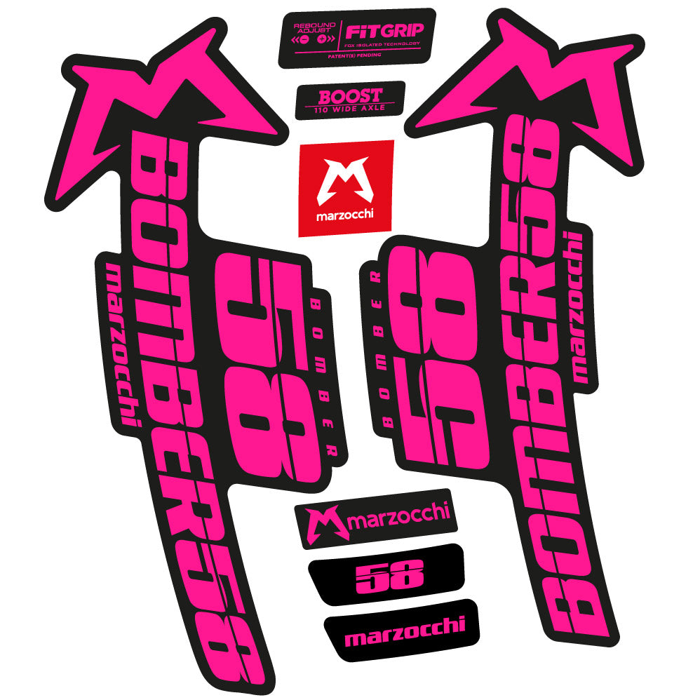 Autocollant Marzocchi Bomber 58 2019-2020, Fourche 29, Autocollant Vélo vinyle